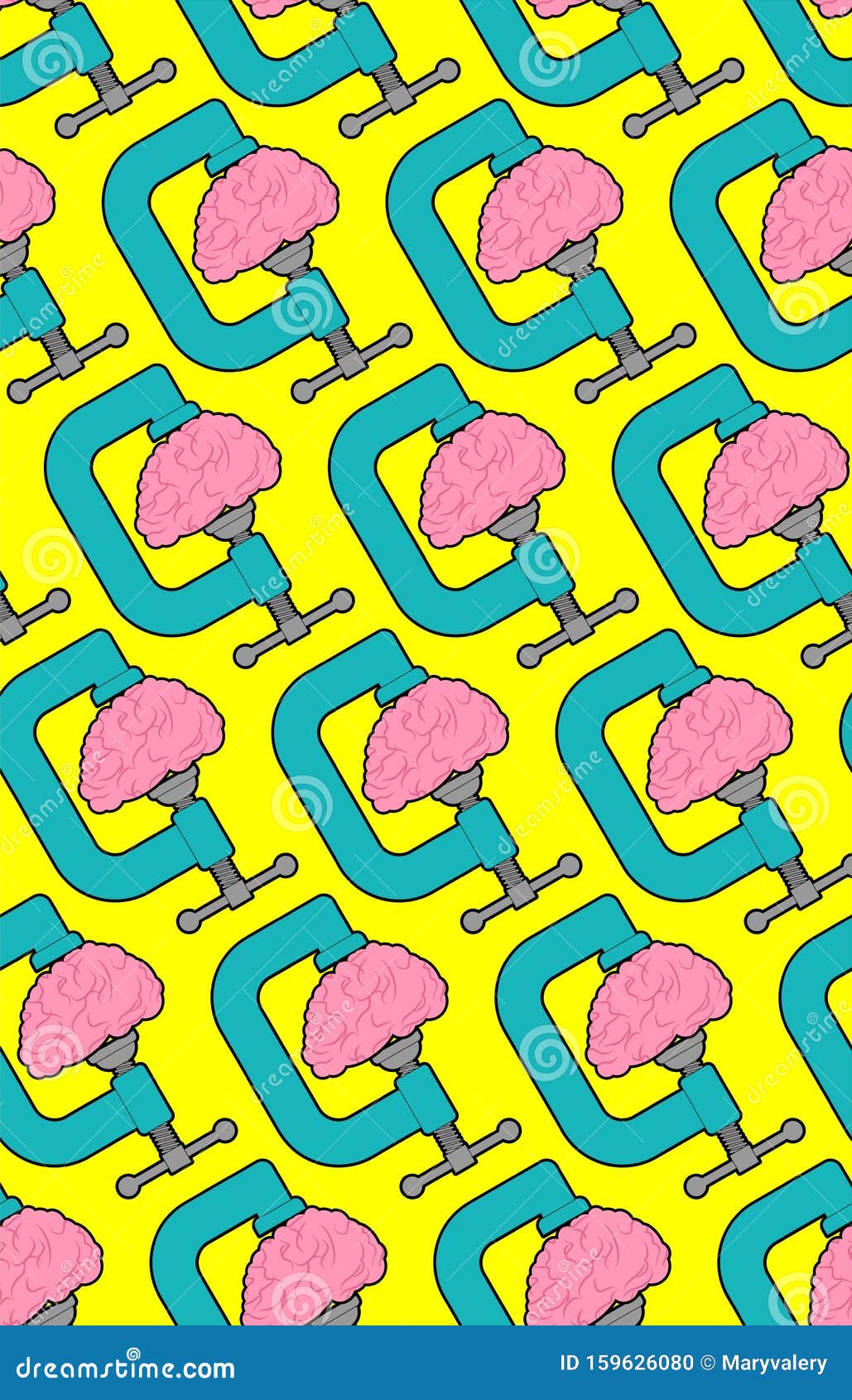 vise brains pattern seamless. conceptÃÂ headache and stress background . brainstorm  idea ornament